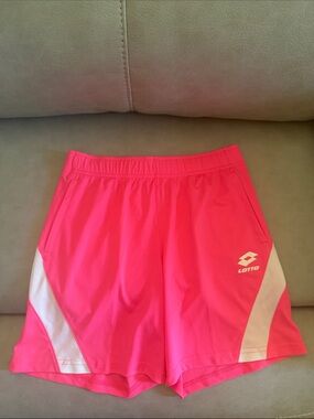 Lotto Boys' Bright Pink Athletic Shorts with White Accents
